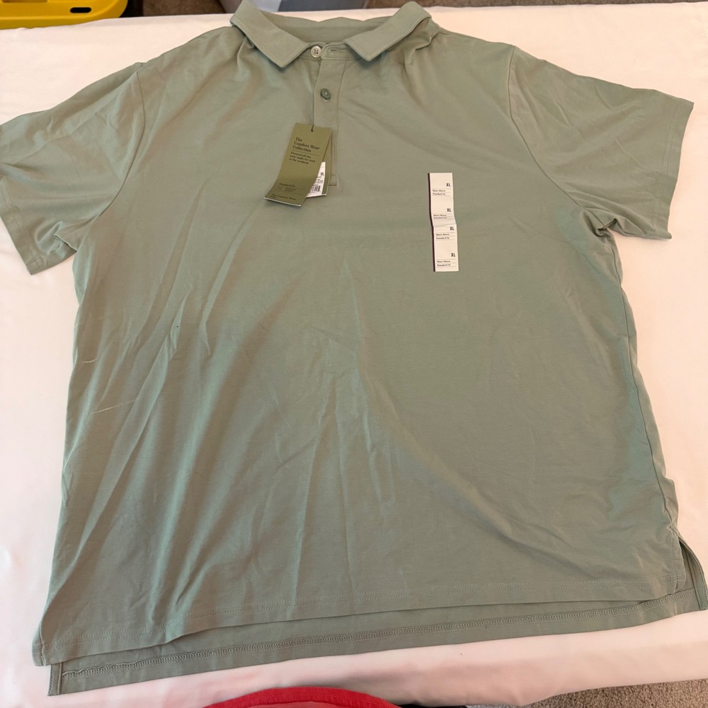 Goodfellow & Co Mens XL Sage Green SS Comfort Polo Shirt NWT